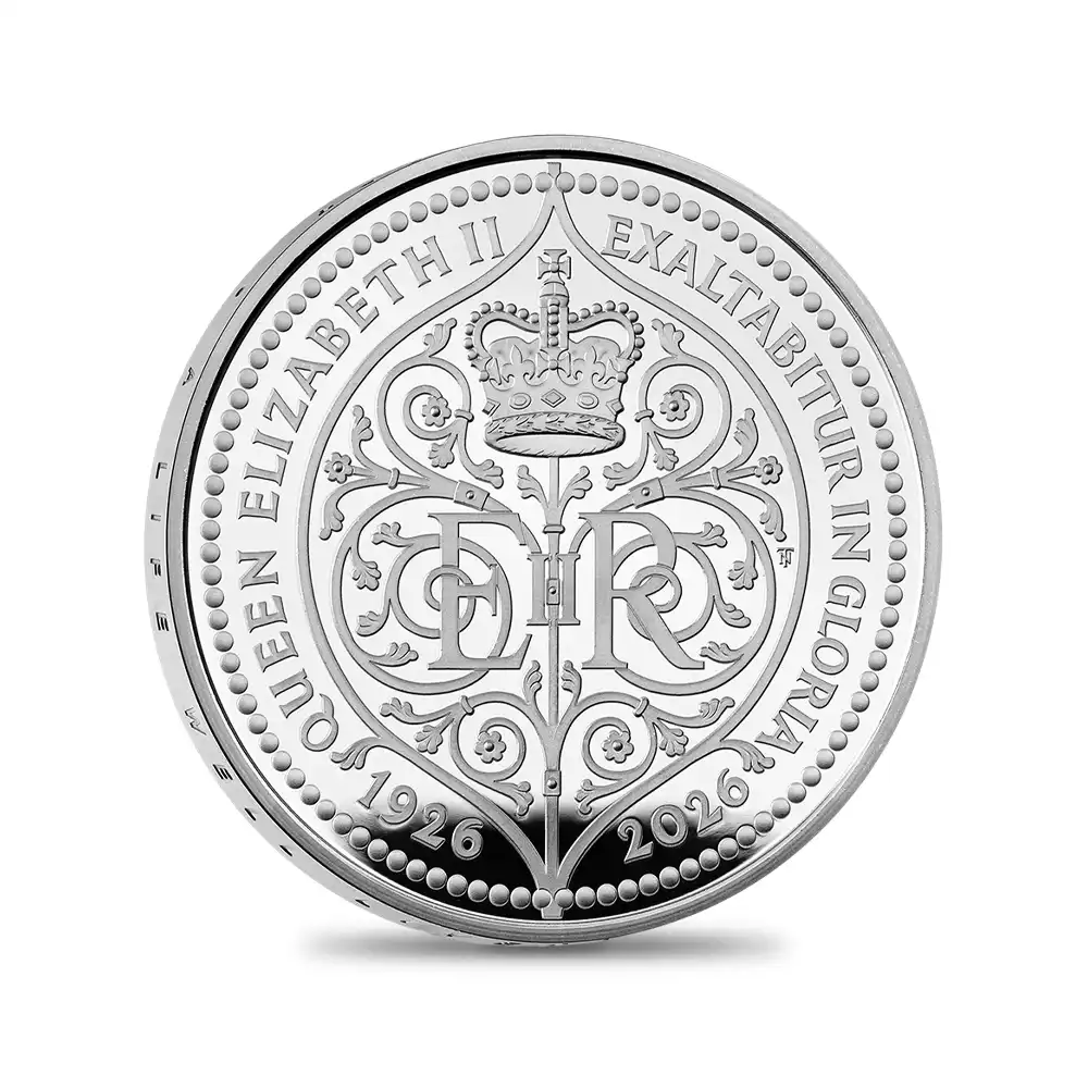 モダンコイン2：6977 【未鑑定＋鑑定オプション付き】イギリス 2026 チャールズ3世 エリザベス2世生誕100周年記念 5ポンド プルーフ銀貨 未鑑定 箱付き【ご予約承り品・納期約6か月】