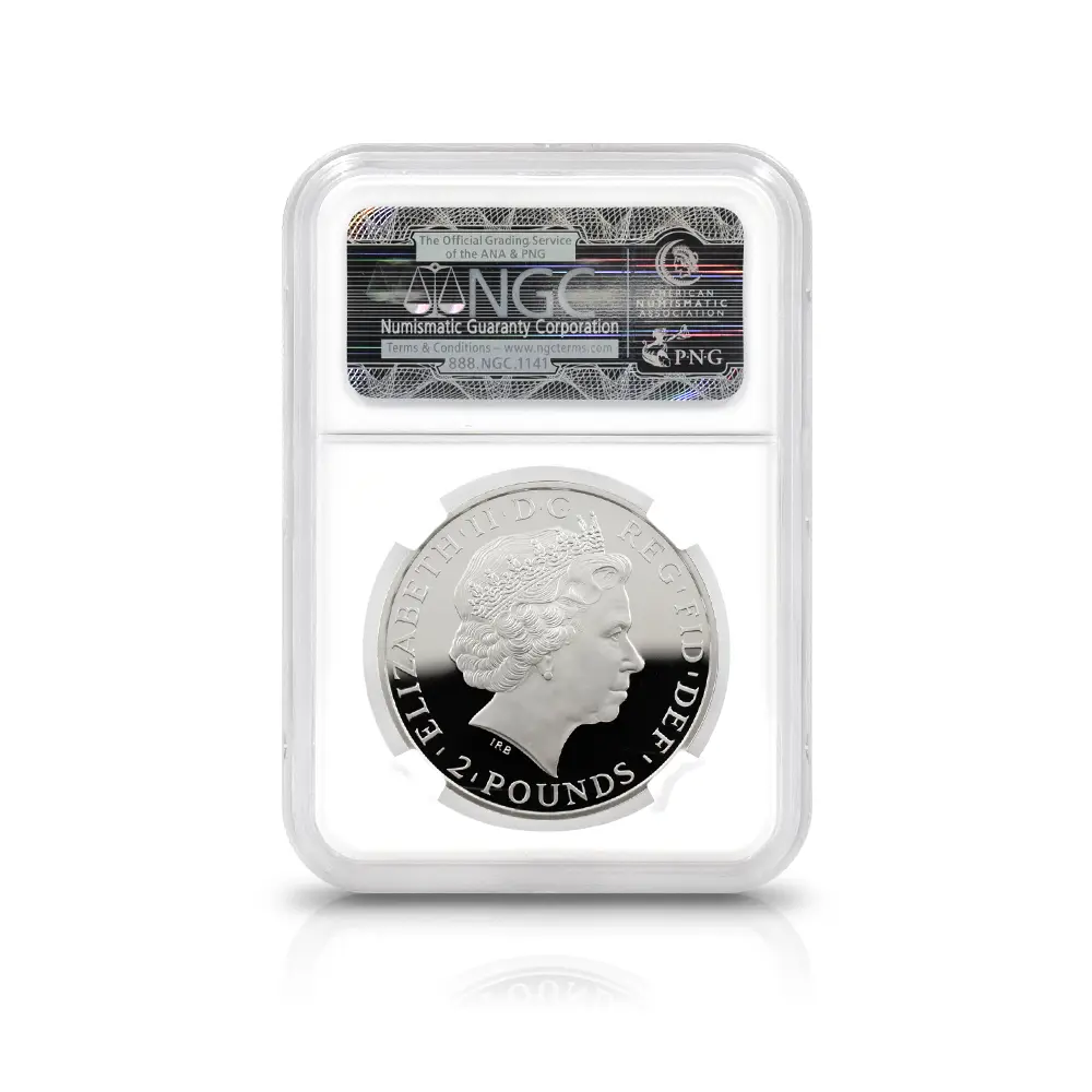 モダンコイン5:6994 イギリス 2014 エリザベス2世 ブリタニア 2ポンド1オンス銀貨 ファースト500ストラック NGC PF70UC