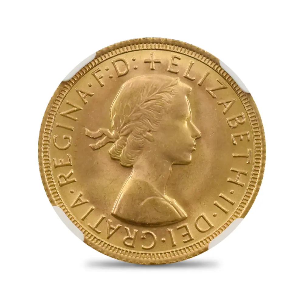 モダンコイン2：6997 イギリス 1968 エリザベス2世 ヤングヤング 聖ジョージ竜退治 ソブリン金貨 NGC MS66