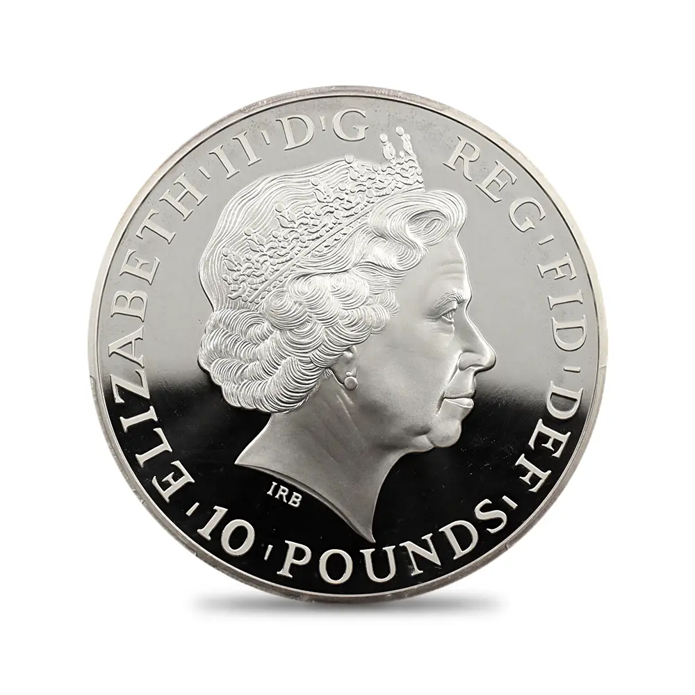 モダンコイン2：6999 イギリス 2014 エリザベス2世 ブリタニア ハイレリーフ 10ポンド5オンス銀貨 PCGS PR70DCAM S-BG2