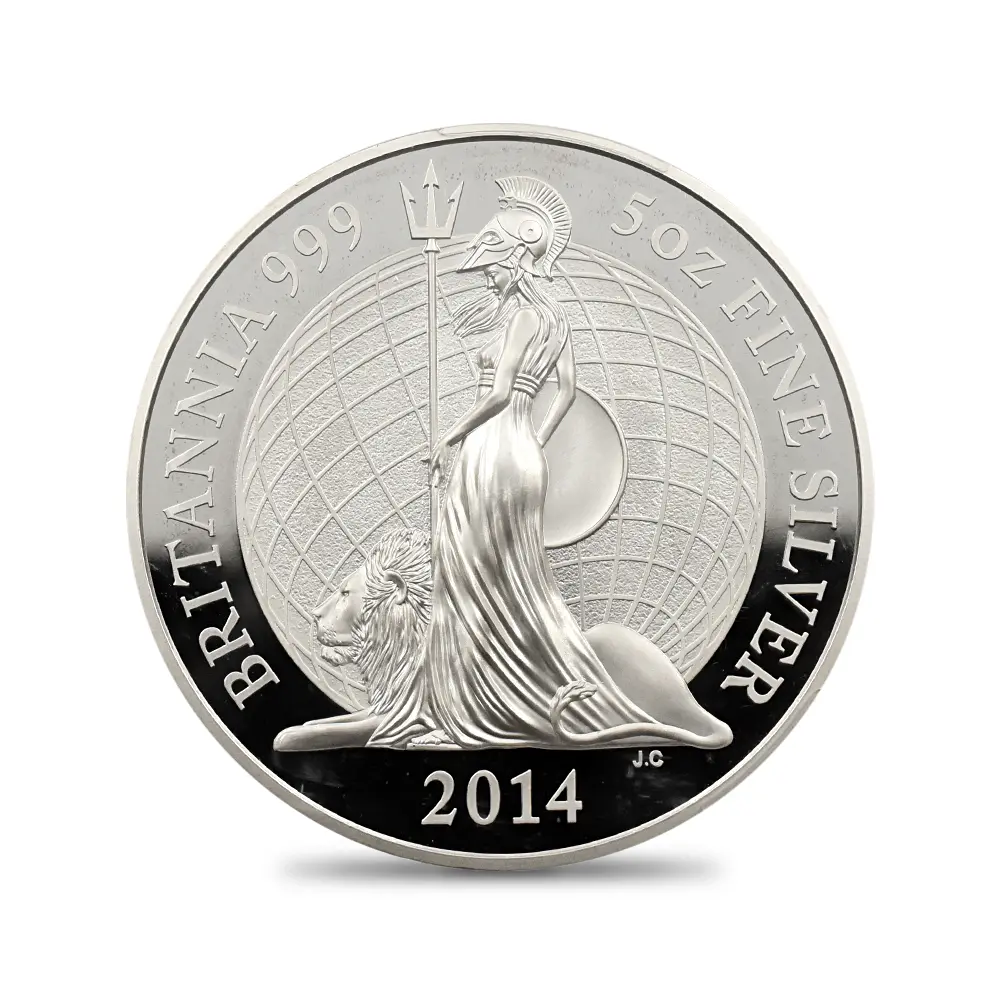 モダンコイン3：6999 イギリス 2014 エリザベス2世 ブリタニア ハイレリーフ 10ポンド5オンス銀貨 PCGS PR70DCAM S-BG2