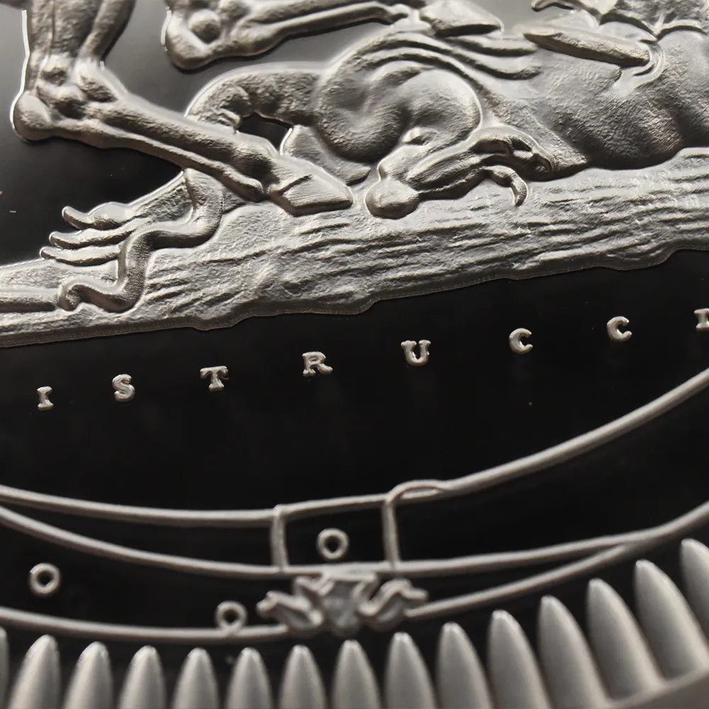 モダンコイン10:4793 2024 チャールズ3世 ピストルッチ作聖ジョージ竜退治 10ポンド5オンス銀貨 NGC PF69UC チャールズ3世ラベル 箱付き