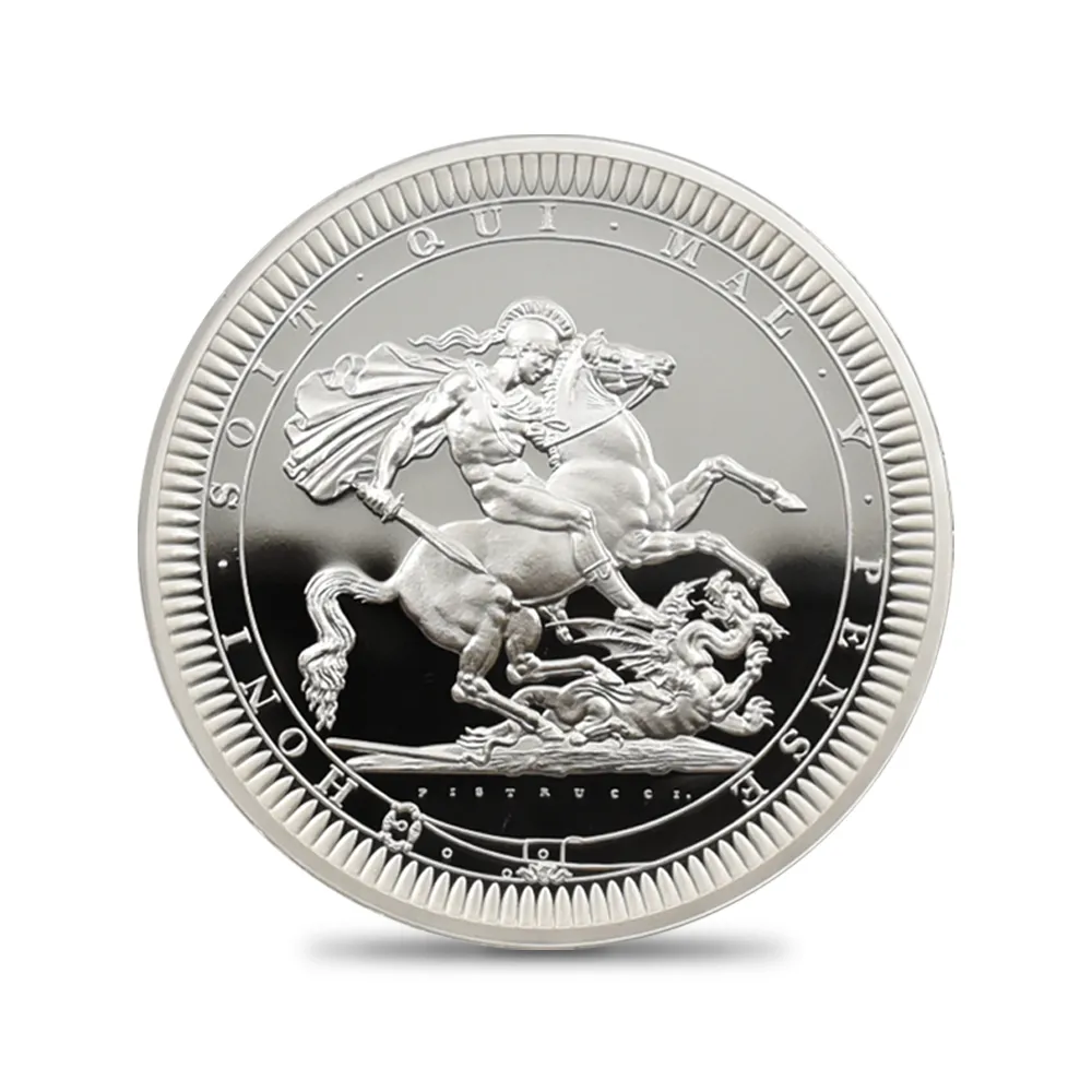 モダンコイン2:4793 2024 チャールズ3世 ピストルッチ作聖ジョージ竜退治 10ポンド5オンス銀貨 NGC PF69UC チャールズ3世ラベル 箱付き