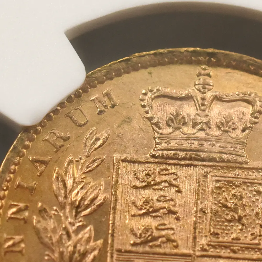 アンティークコイン11:7005 イギリス 1871 ヴィクトリア女王 ヤングヘッド ソブリン金貨 NGC MS63