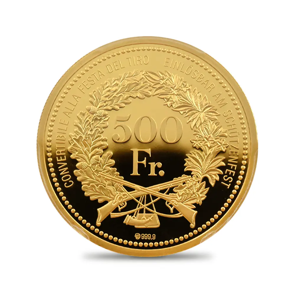 モダンコイン3：7006 スイス 2016 ティチーノ射撃祭 500フラン 1/2オンス金貨 PCGS PR67DC