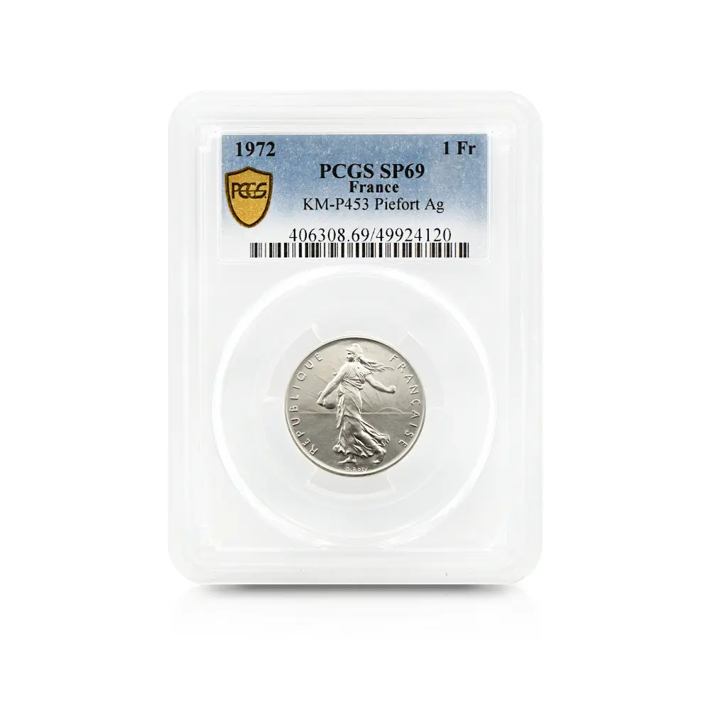 モダンコイン4：7004 フランス 1972 種をまく女神 1フランピエフォー銀貨PCGS SP69 KM-P453