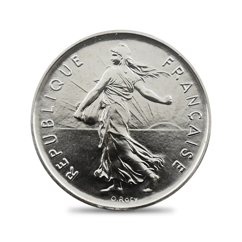 モダンコイン2：7003 フランス 1976 種をまく女神 5フランピエフォー銀貨 PCGS SP69 KM-P558