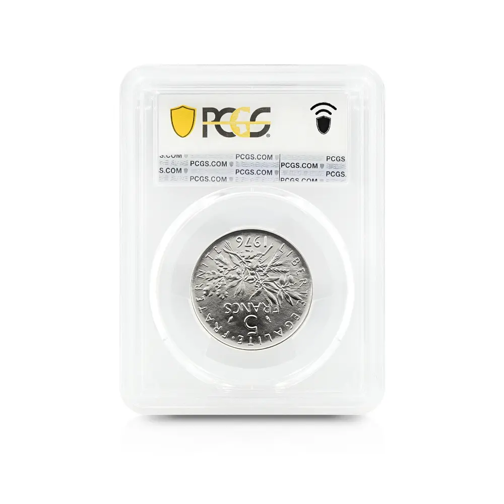 モダンコイン5：7003 フランス 1976 種をまく女神 5フランピエフォー銀貨 PCGS SP69 KM-P558
