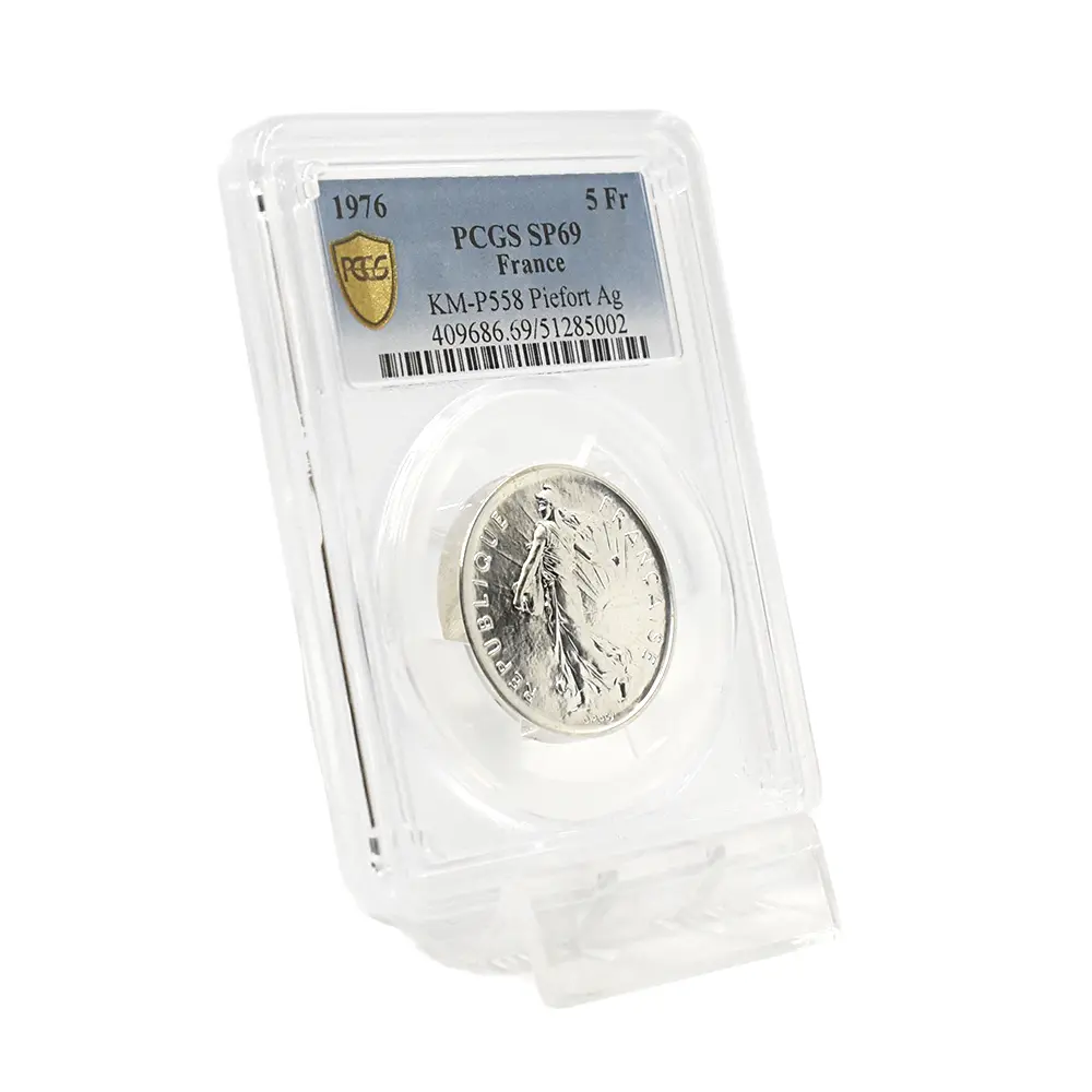 モダンコイン6：7003 フランス 1976 種をまく女神 5フランピエフォー銀貨 PCGS SP69 KM-P558