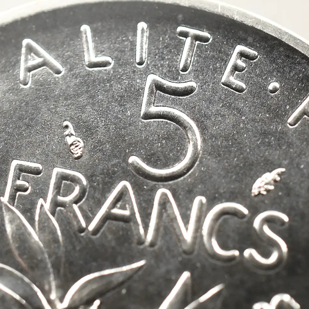 モダンコイン10：7003 フランス 1976 種をまく女神 5フランピエフォー銀貨 PCGS SP69 KM-P558