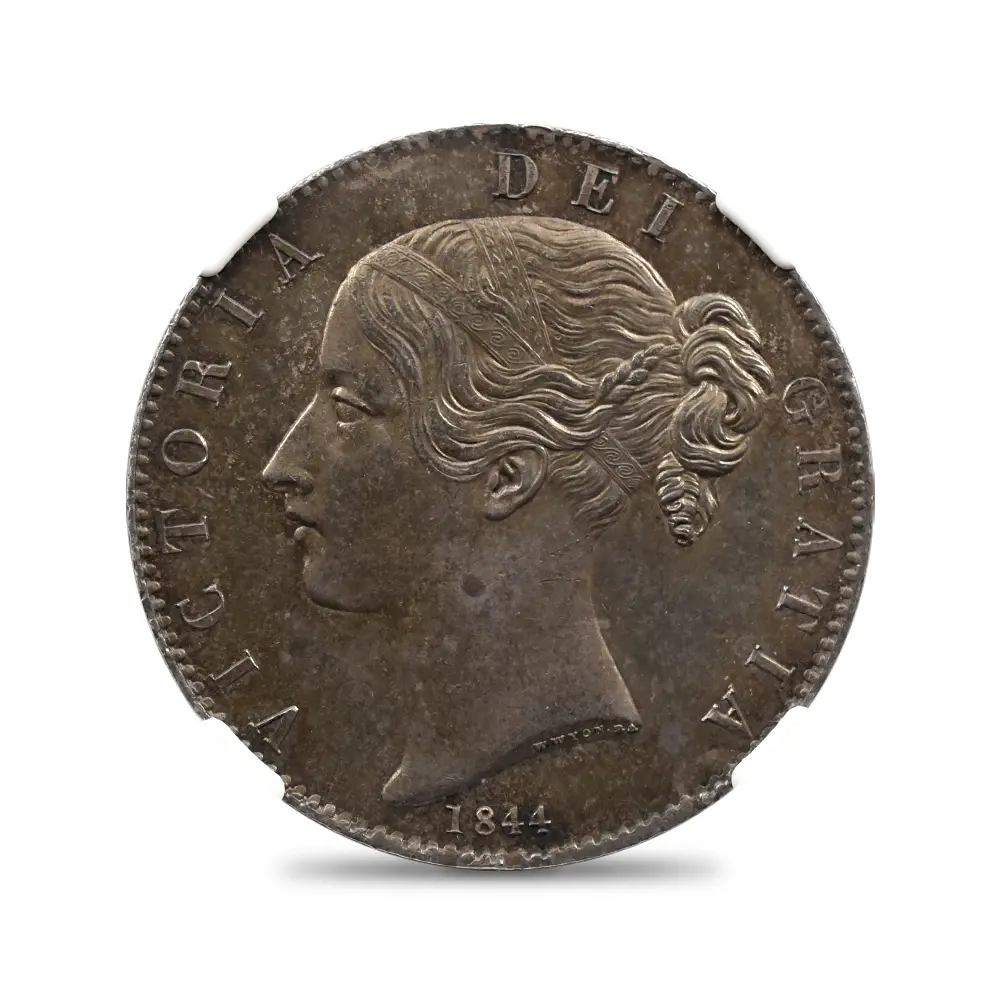 アンティークコイン2:7002 イギリス 1844 ヴィクトリア女王 クラウン銀貨 8ポイントスターエッジストップ NGC MS61