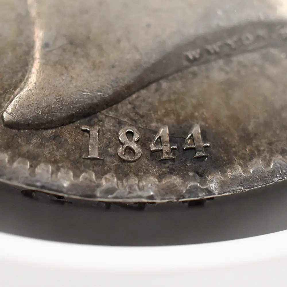 アンティークコイン10:7002 イギリス 1844 ヴィクトリア女王 クラウン銀貨 8ポイントスターエッジストップ NGC MS61