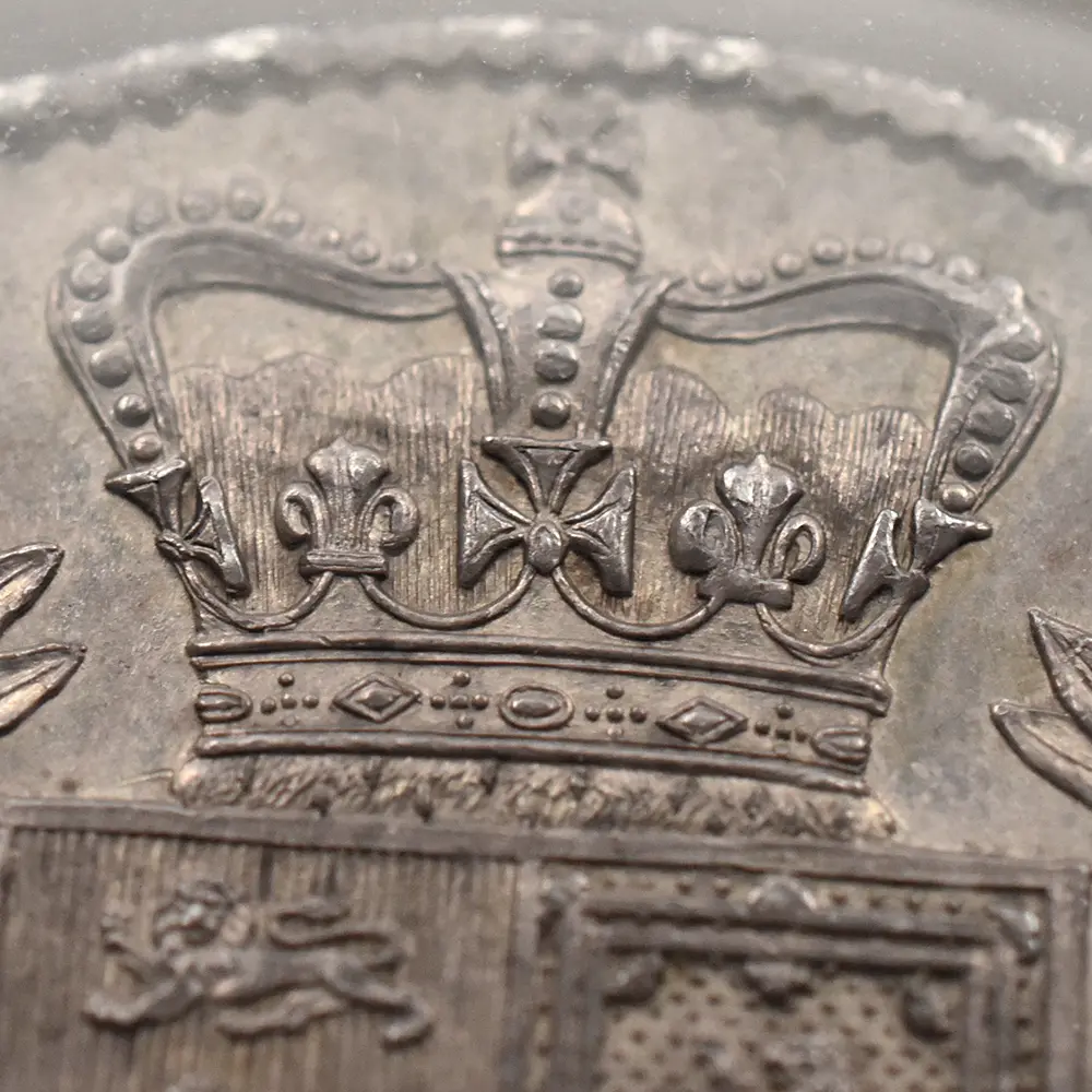 アンティークコイン11:7002 イギリス 1844 ヴィクトリア女王 クラウン銀貨 8ポイントスターエッジストップ NGC MS61