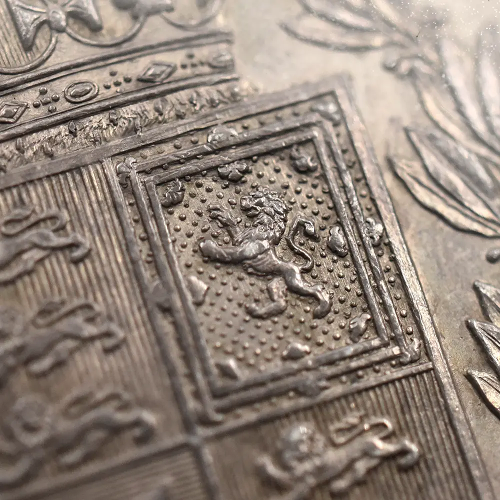 アンティークコイン12:7002 イギリス 1844 ヴィクトリア女王 クラウン銀貨 8ポイントスターエッジストップ NGC MS61