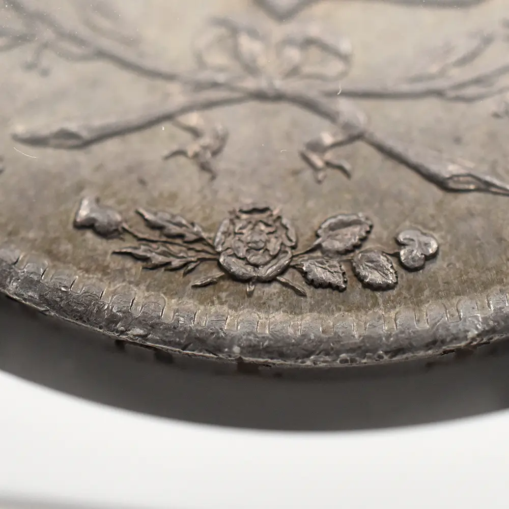 アンティークコイン13:7002 イギリス 1844 ヴィクトリア女王 クラウン銀貨 8ポイントスターエッジストップ NGC MS61