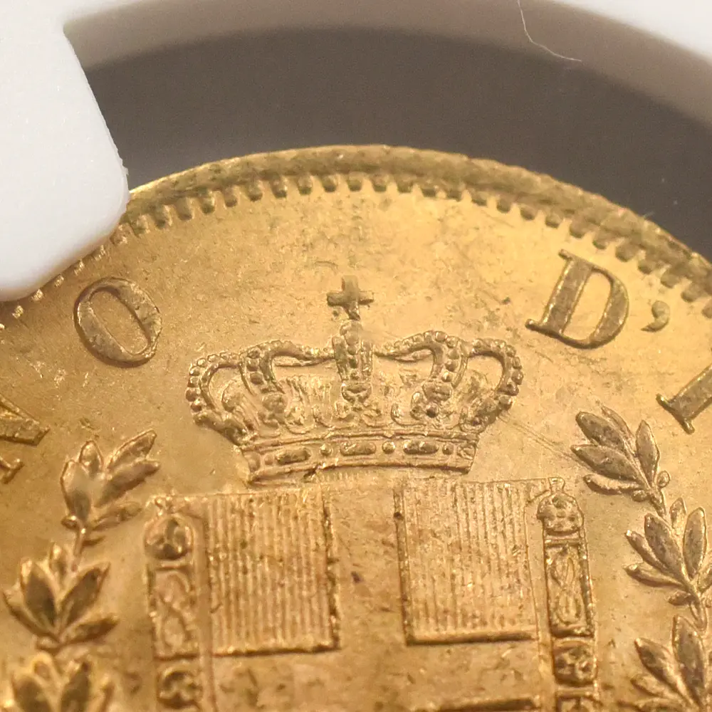 アンティークコイン10：7007 イタリア 1863T ヴィットリオ・エマヌエーレ2世 10リラ金貨 NGC MS63