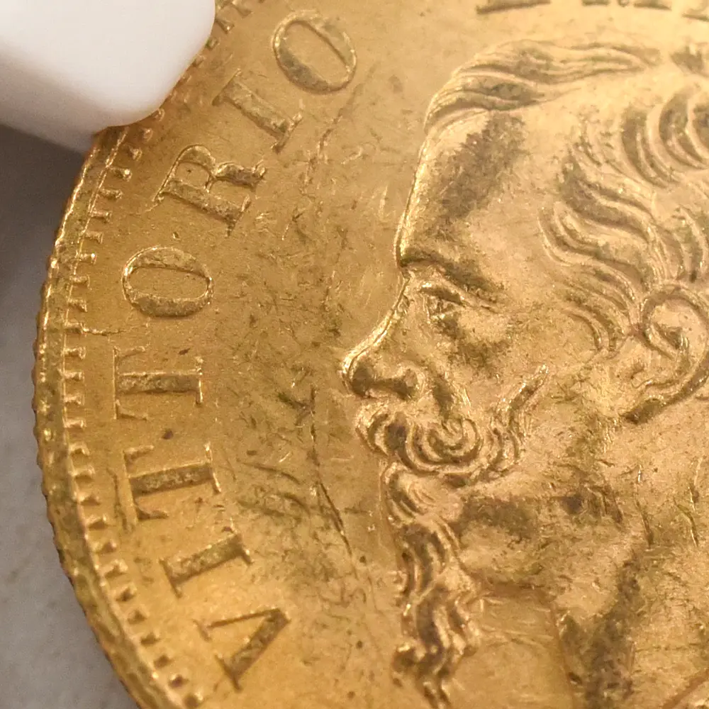 アンティークコイン7：7007 イタリア 1863T ヴィットリオ・エマヌエーレ2世 10リラ金貨 NGC MS63