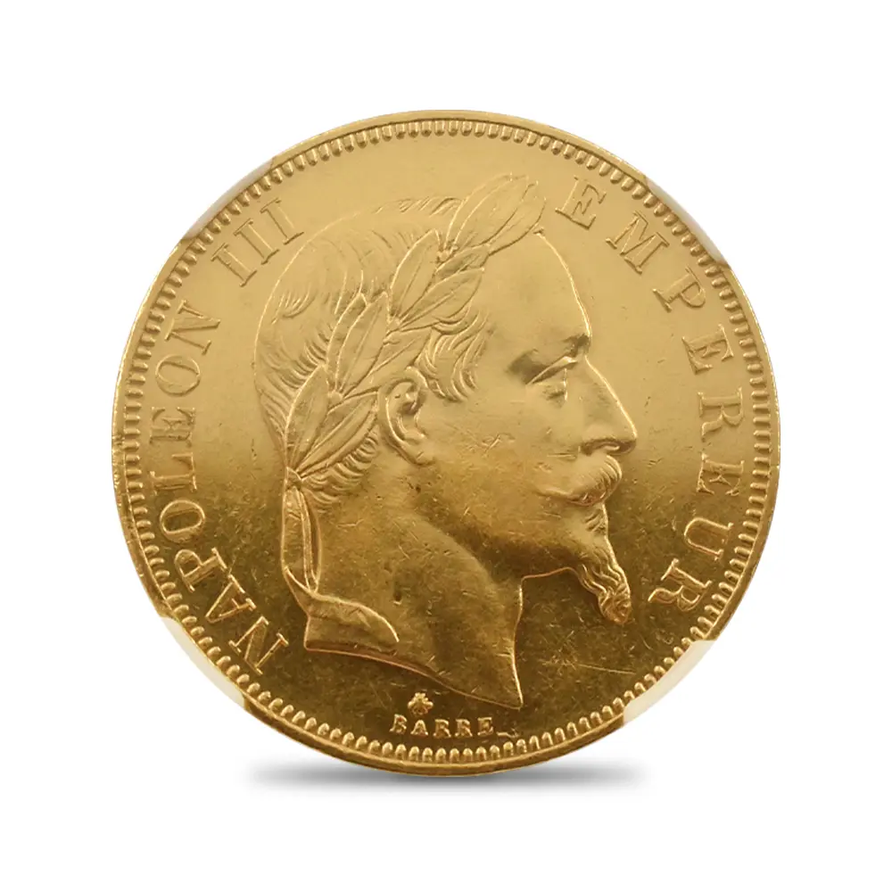 アンティークコイン2：7008 フランス 1864A ナポレオン3世 50フラン金貨 NGC AU58