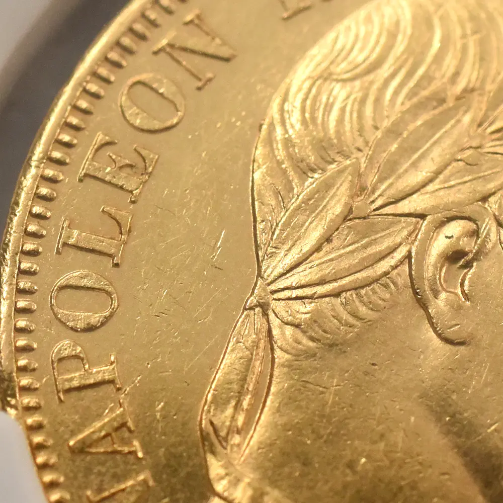 アンティークコイン9：7008 フランス 1864A ナポレオン3世 50フラン金貨 NGC AU58