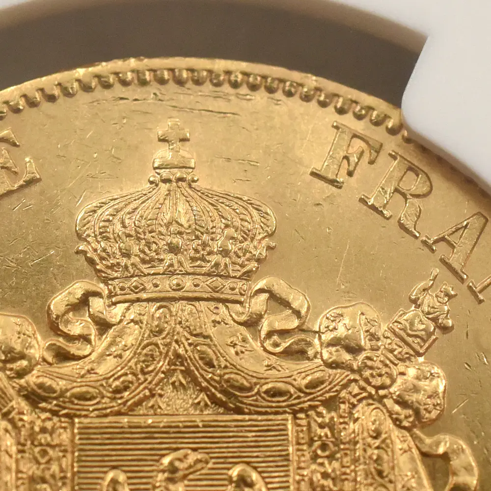 アンティークコイン11：7008 フランス 1864A ナポレオン3世 50フラン金貨 NGC AU58