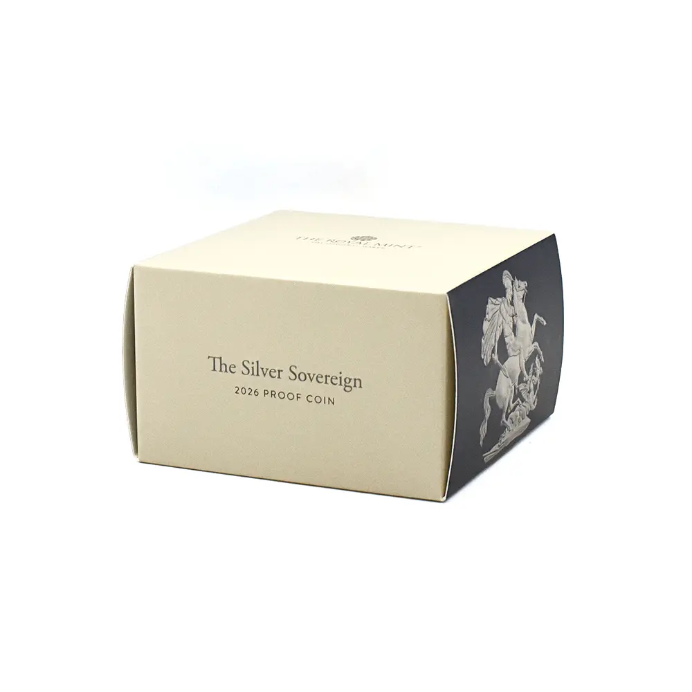 モダンコイン7：6970 【訳あり】イギリス 2026 チャールズ3世 聖ジョージ竜退治 ソブリン銀貨 NGC PF69UC 箱付き