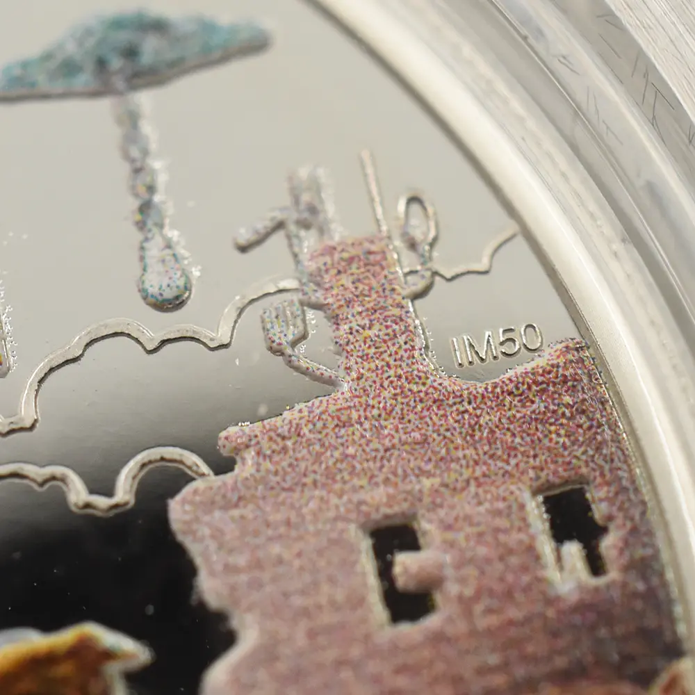 モダンコイン7:6983 【訳あり】イギリス 2025 チャールズ3世 ミュージックレジェンド第11弾 アイアン・メイデン 2ポンド1オンス カラープルーフ銀貨 未鑑定 箱付き