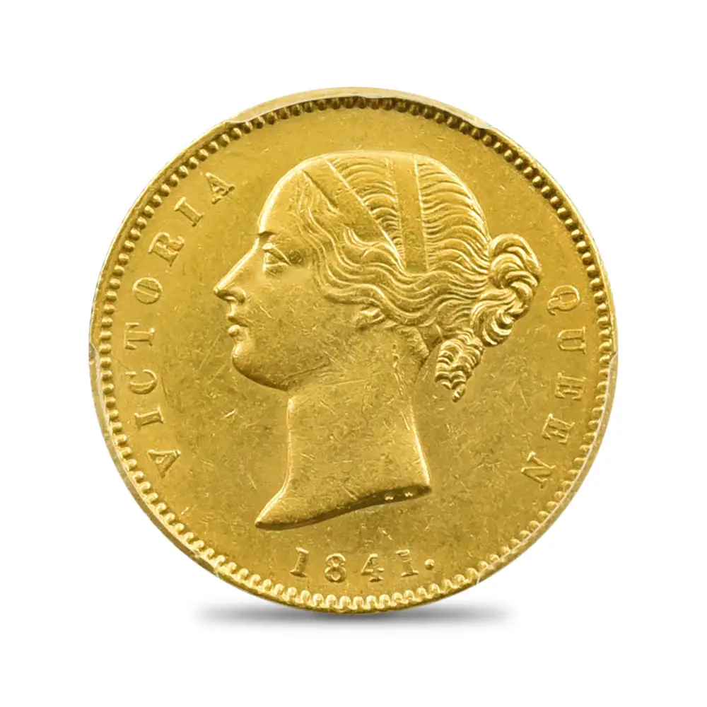 アンティークコイン2：4346 英領インド 1841C ヴィクトリア女王 モハール金貨 PCGS MS61 SW-3.7 Prid-22 PL4 Sm Date
