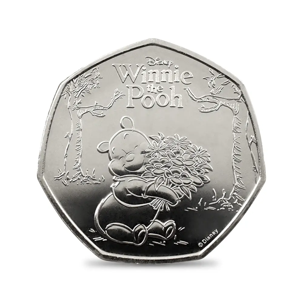 モダンコイン2：6876 イギリス 2026 チャールズ3世 くまのプーさん100周年記念 50ペンスBU白銅貨 未鑑定 パッケージ付き