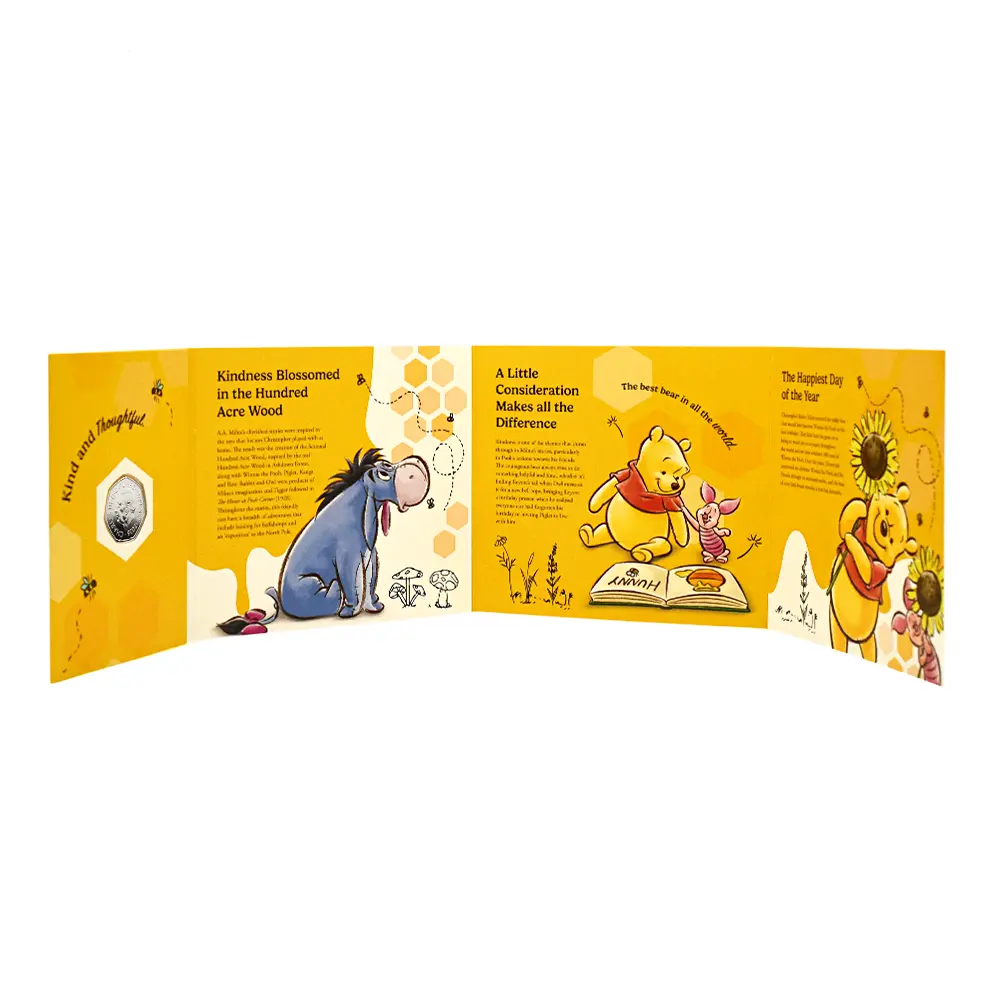 モダンコイン5：6876 イギリス 2026 チャールズ3世 くまのプーさん100周年記念 50ペンスBU白銅貨 未鑑定 パッケージ付き