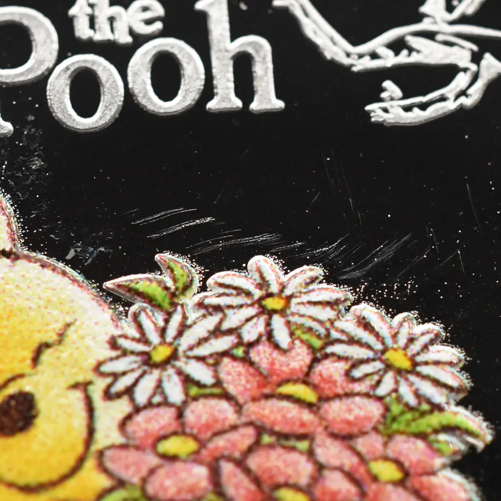 モダンコイン9：7010 【訳アリ】イギリス 2026 チャールズ3世 くまのプーさん100周年記念 50ペンスプルーフカラー銀貨 未鑑定 箱付き