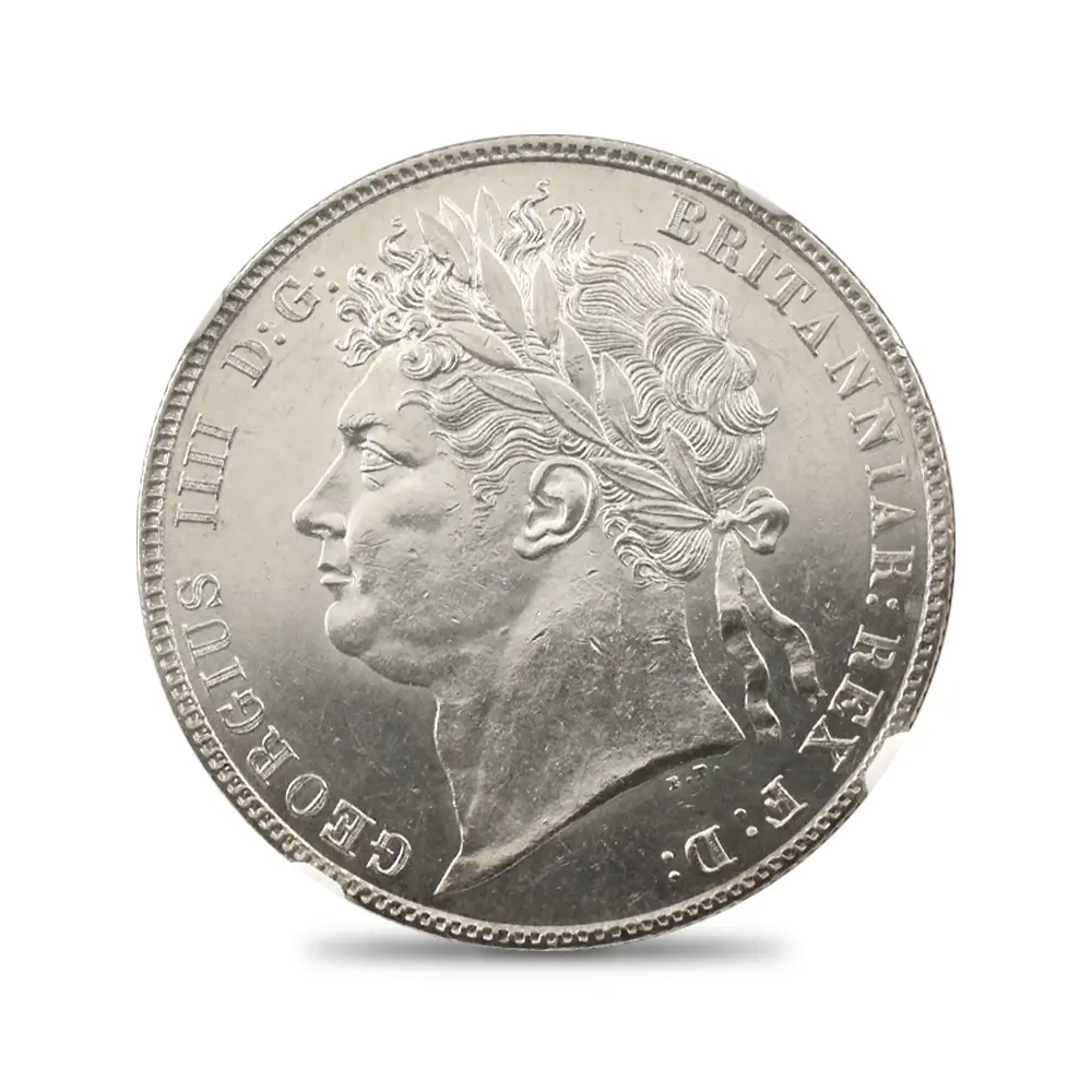 アンティークコイン2：7016 イギリス 1820 ジョージ4世 1/2クラウン銀貨 NGC MS61