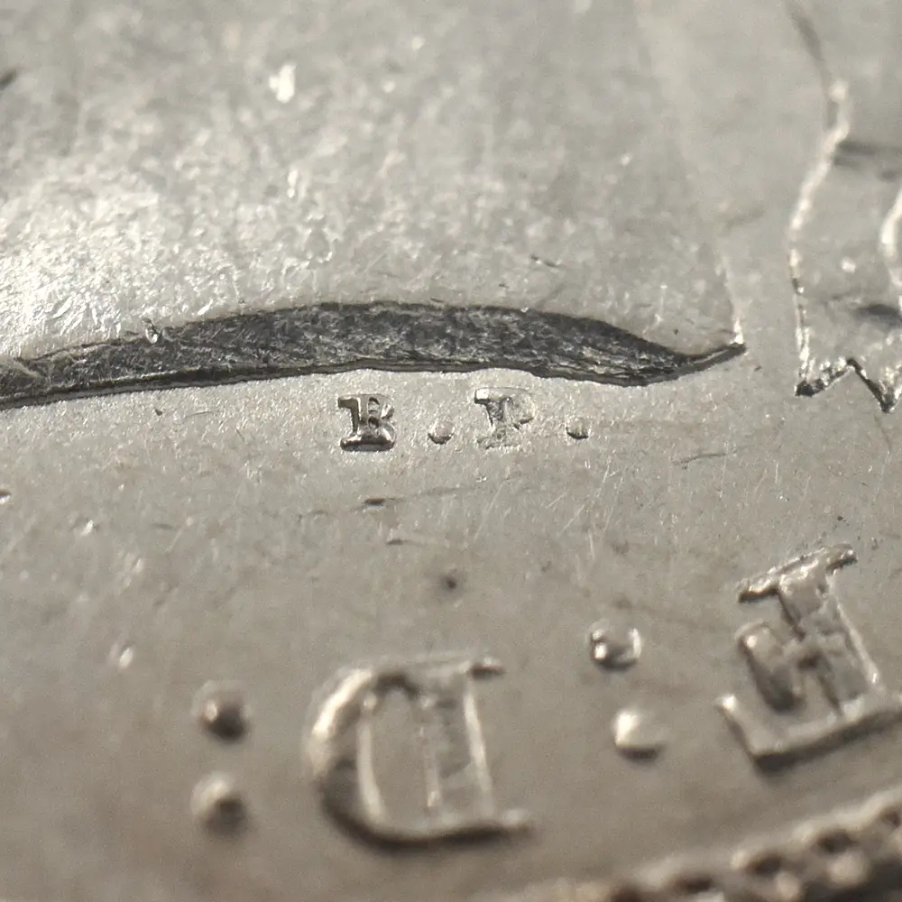 アンティークコイン9：7016 イギリス 1820 ジョージ4世 1/2クラウン銀貨 NGC MS61