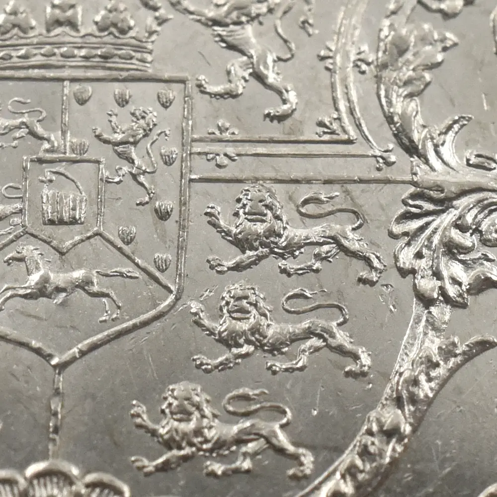 アンティークコイン11：7016 イギリス 1820 ジョージ4世 1/2クラウン銀貨 NGC MS61