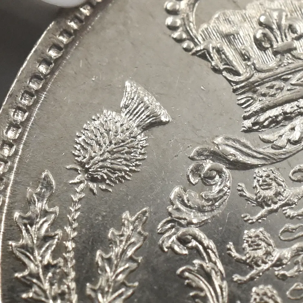 アンティークコイン12：7016 イギリス 1820 ジョージ4世 1/2クラウン銀貨 NGC MS61