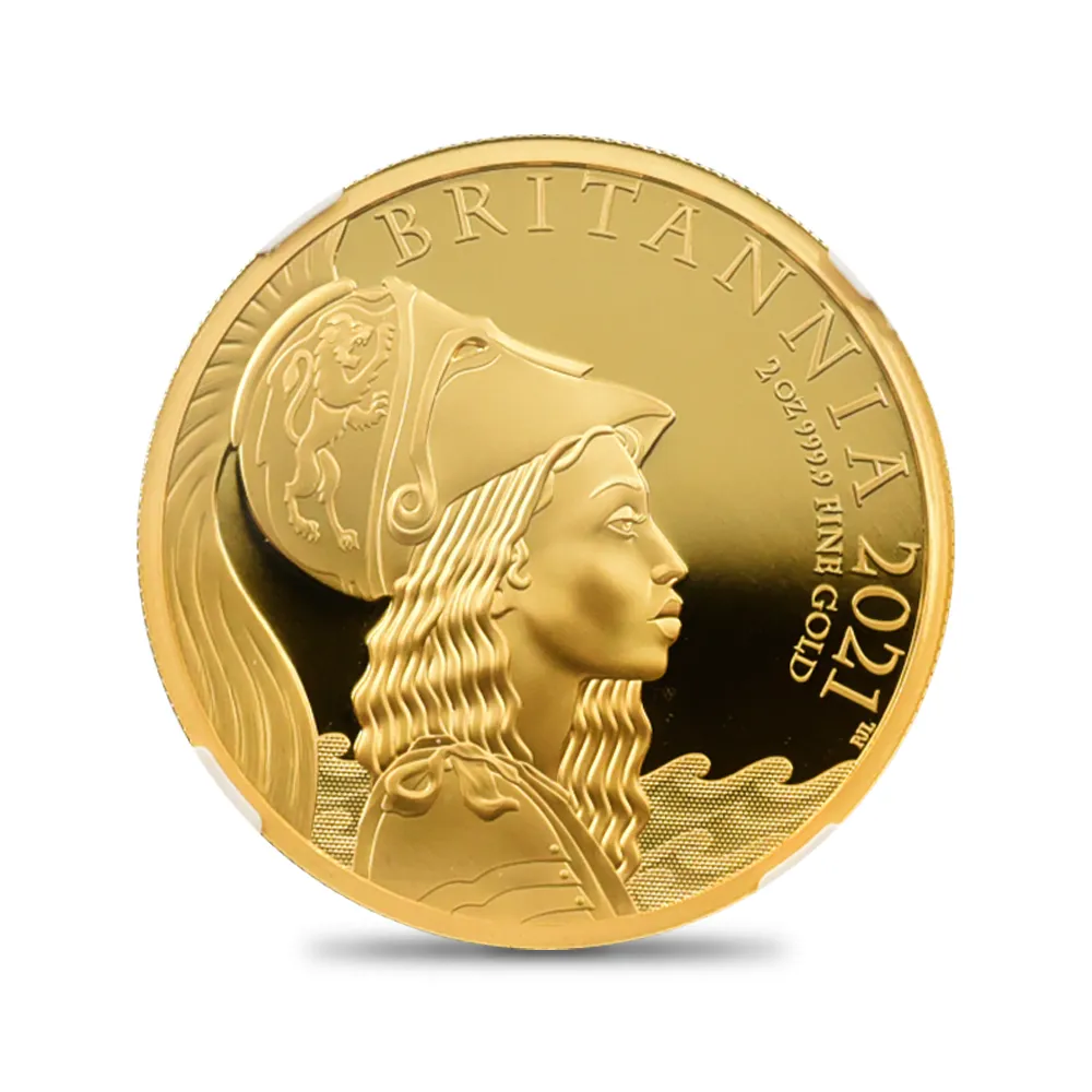モダンコイン2：7020 イギリス 2021 エリザベス2世 プレミアムブリタニア 200ポンド2オンス金貨 ファーストリリース NGC PF70UC