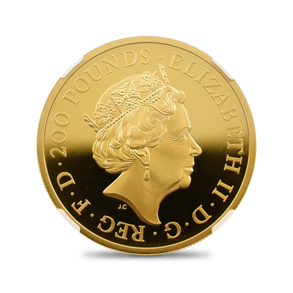 モダンコイン3：7020 イギリス 2021 エリザベス2世 プレミアムブリタニア 200ポンド2オンス金貨 ファーストリリース NGC PF70UC