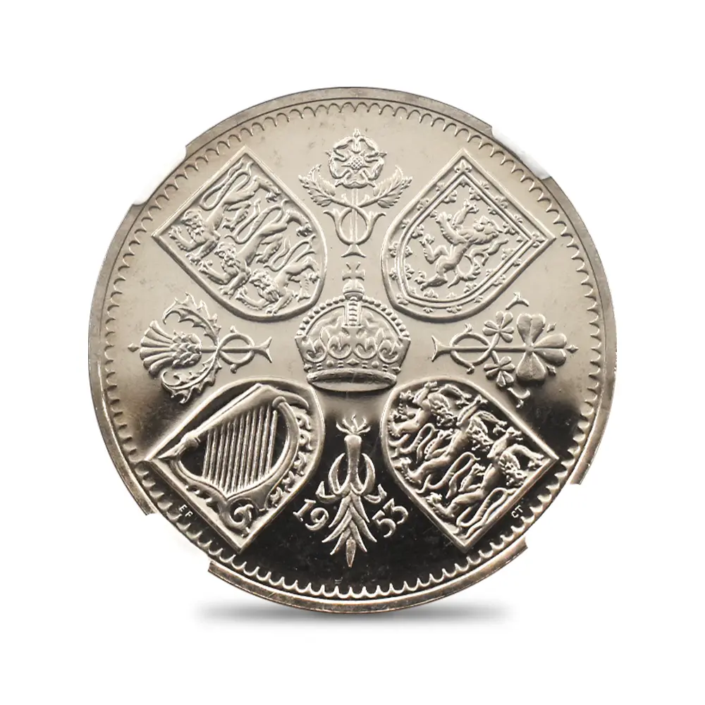 モダンコイン3:7018 イギリス 1953 エリザベス2世 エリザベス2世戴冠記念 クラウン白銅貨 NGC PF66CA