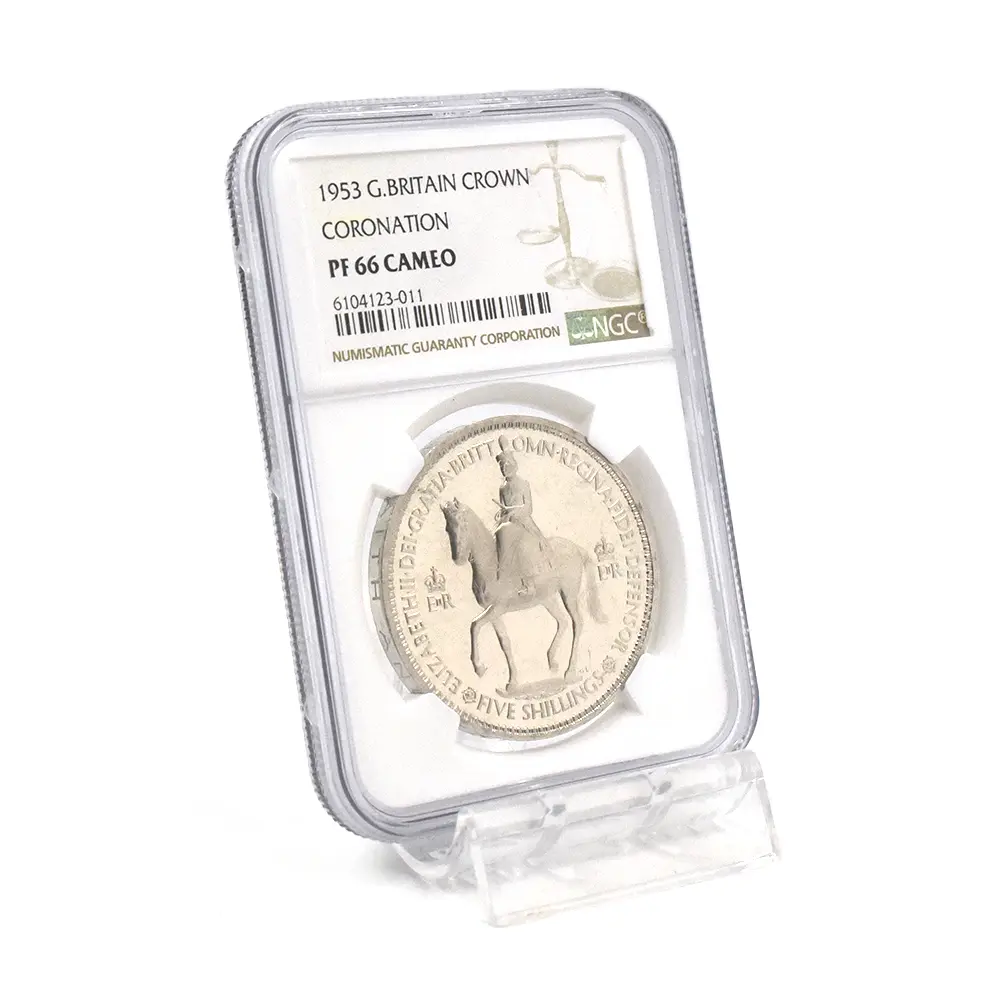 モダンコイン6:7018 イギリス 1953 エリザベス2世 エリザベス2世戴冠記念 クラウン白銅貨 NGC PF66CA