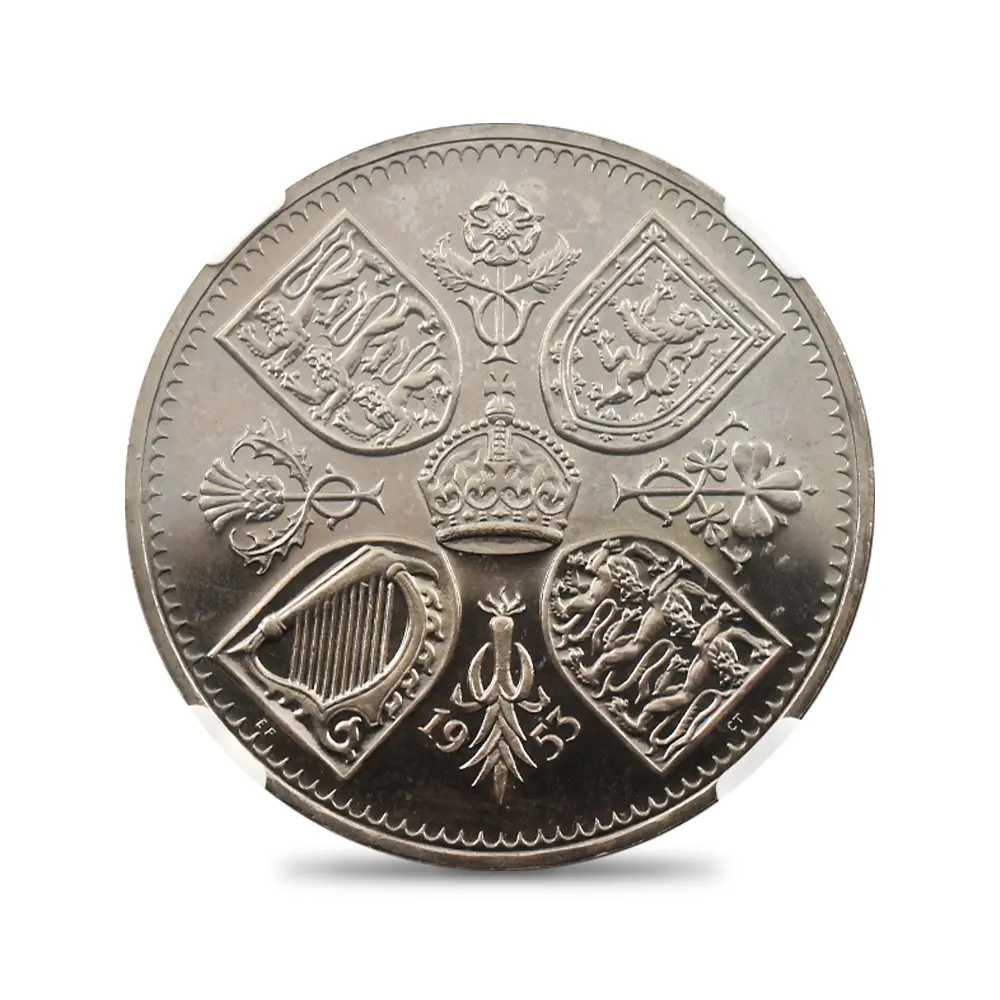 モダンコイン3:7019 イギリス 1953 エリザベス2世 エリザベス2世戴冠記念 クラウン白銅貨 NGC PF65UC