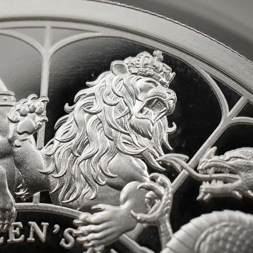 モダンコイン4：7021 イギリス 2021 エリザベス2世 クイーンズビースト コンプリーター 英国王室の十大守護獣 2ポンド1オンス銀貨 NGC PF69UC 箱付き