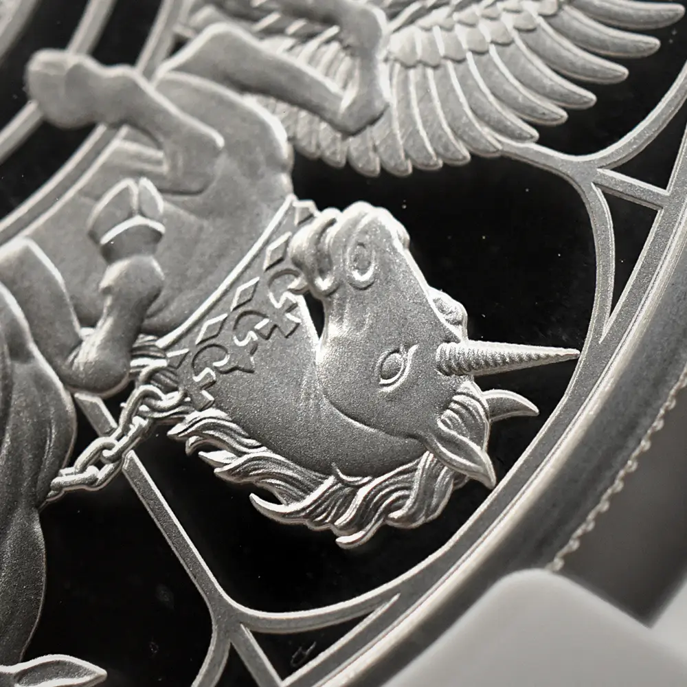 モダンコイン5：7021 イギリス 2021 エリザベス2世 クイーンズビースト コンプリーター 英国王室の十大守護獣 2ポンド1オンス銀貨 NGC PF69UC 箱付き