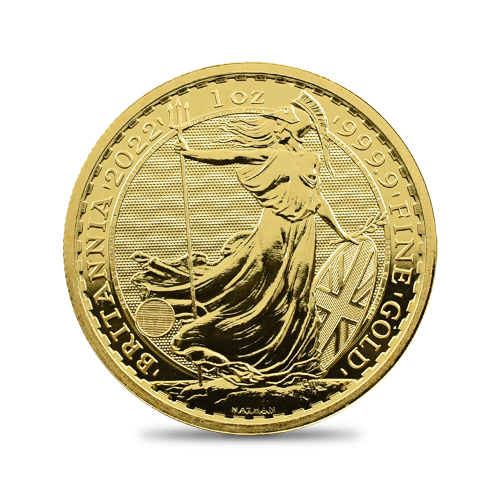 地金型2：1651 イギリス 2022 エリザベス2世 ブリタニア 100ポンド 1オンス 地金型金貨 【1枚】