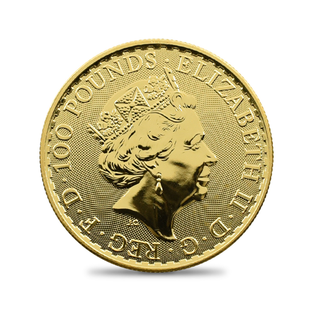 地金型s3：1651 2022 エリザベス2世 ブリタニア 100ポンド1オンス地金型金貨【ご予約承り品】