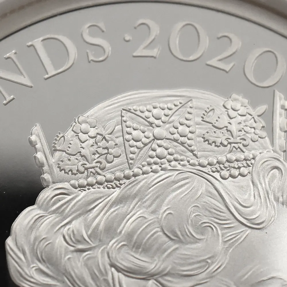 モダンコイン13:7025 イギリス 2020 エリザベス2世 スリーグレーセス 5ポンド2オンス銀貨 NGC PF70UC 箱付き