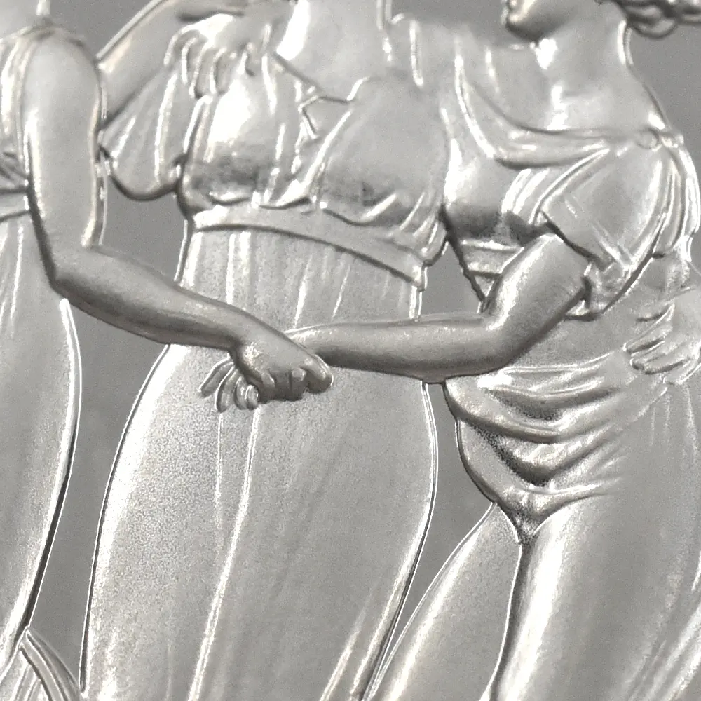 モダンコイン10：7026 イギリス 2020 エリザベス2世 スリーグレーセス 5ポンド2オンス銀貨 NGC PF70UC エリザベス2世ラベル 箱付き