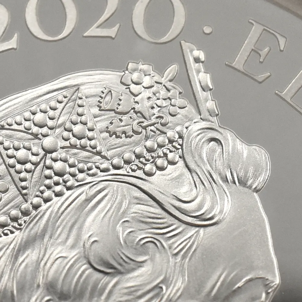 モダンコイン9：7027 イギリス 2020 エリザベス2世 スリーグレーセス 5ポンド2オンス銀貨 ファーストリリース NGC PF70UC  エリザベス2世ラベル