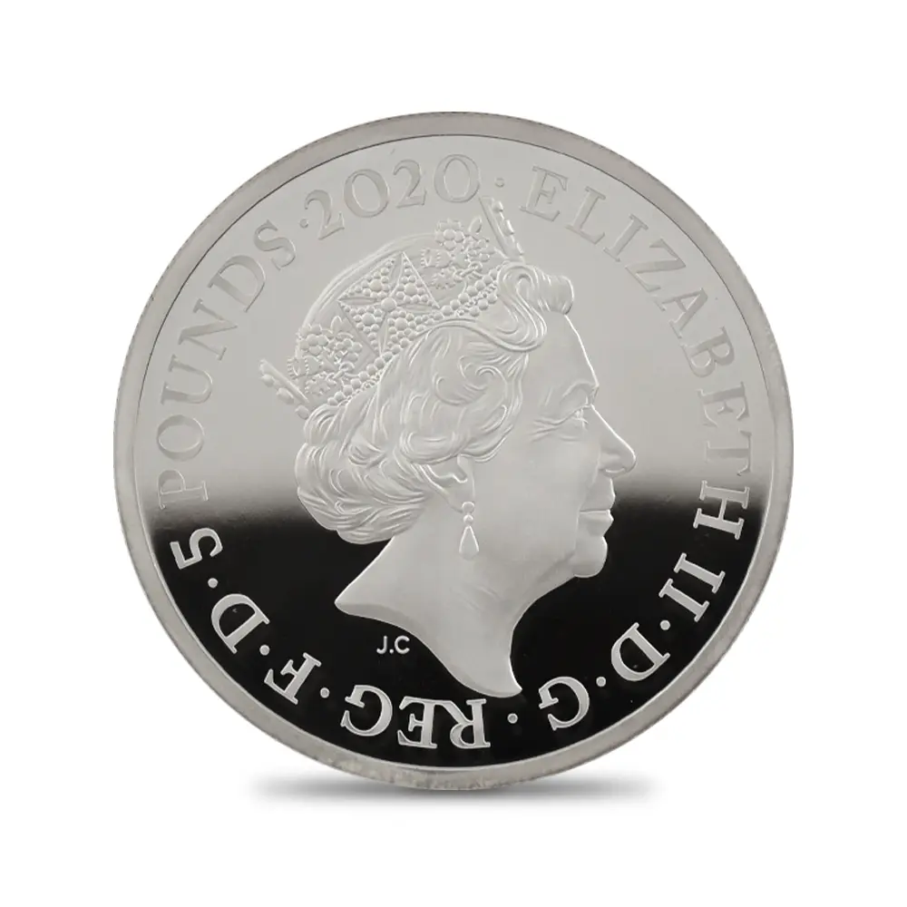 モダンコイン3:7028 イギリス 2020 エリザベス2世 スリーグレーセス 5ポンド2オンス銀貨 ファーストリリース NGC PF70UC