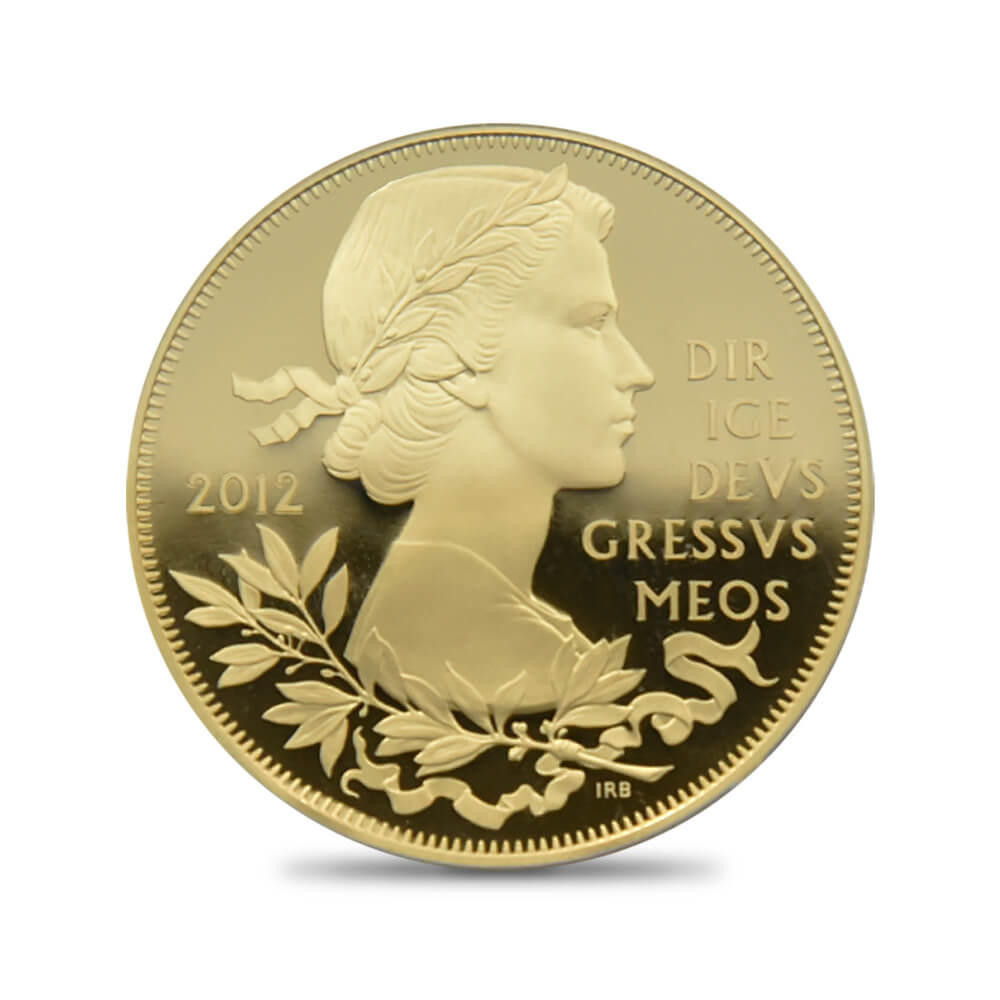 モダンコイン2：2801 2012 エリザベス2世 即位60周年記念 ダイアモンドジュビリー 5ポンド銀貨（金メッキ加工） PCGS PR70DC