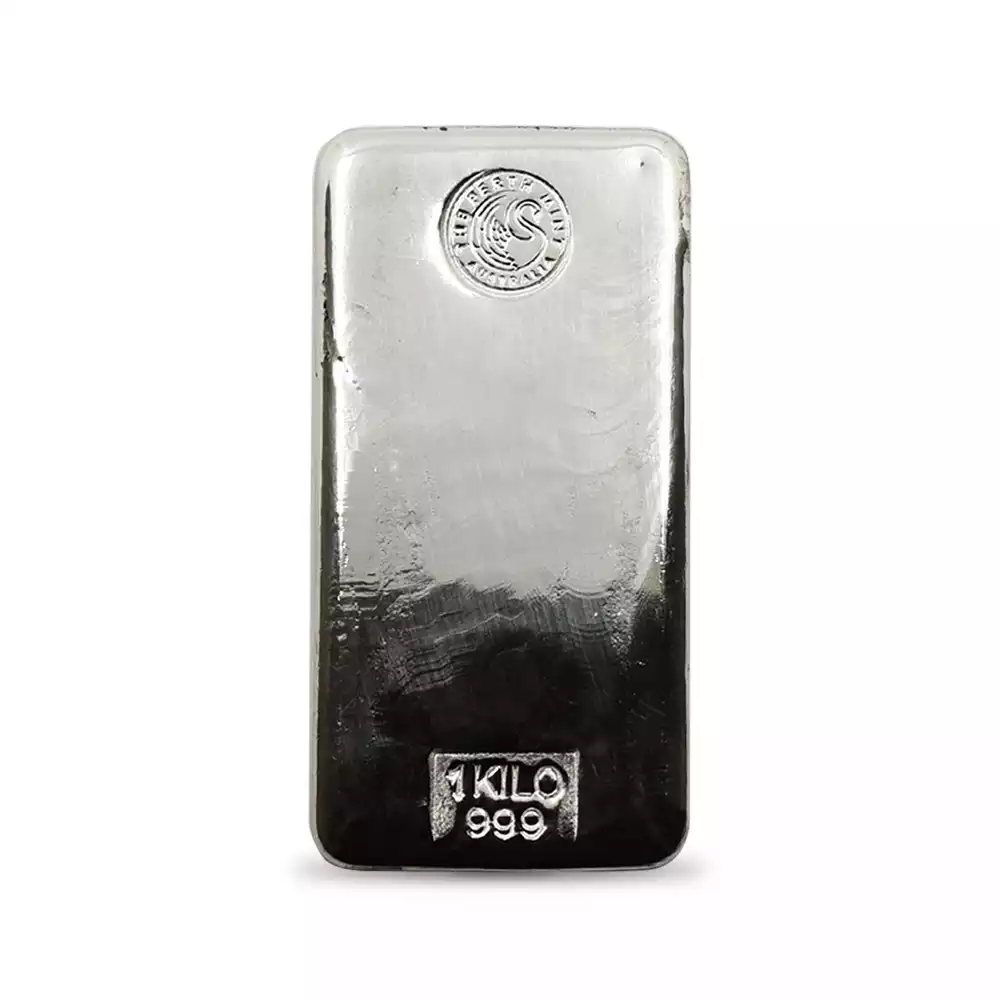 地金型2：2803 オーストラリア 銀の延べ板 1キロ パースミント発行 【1本】 (桐箱付き)