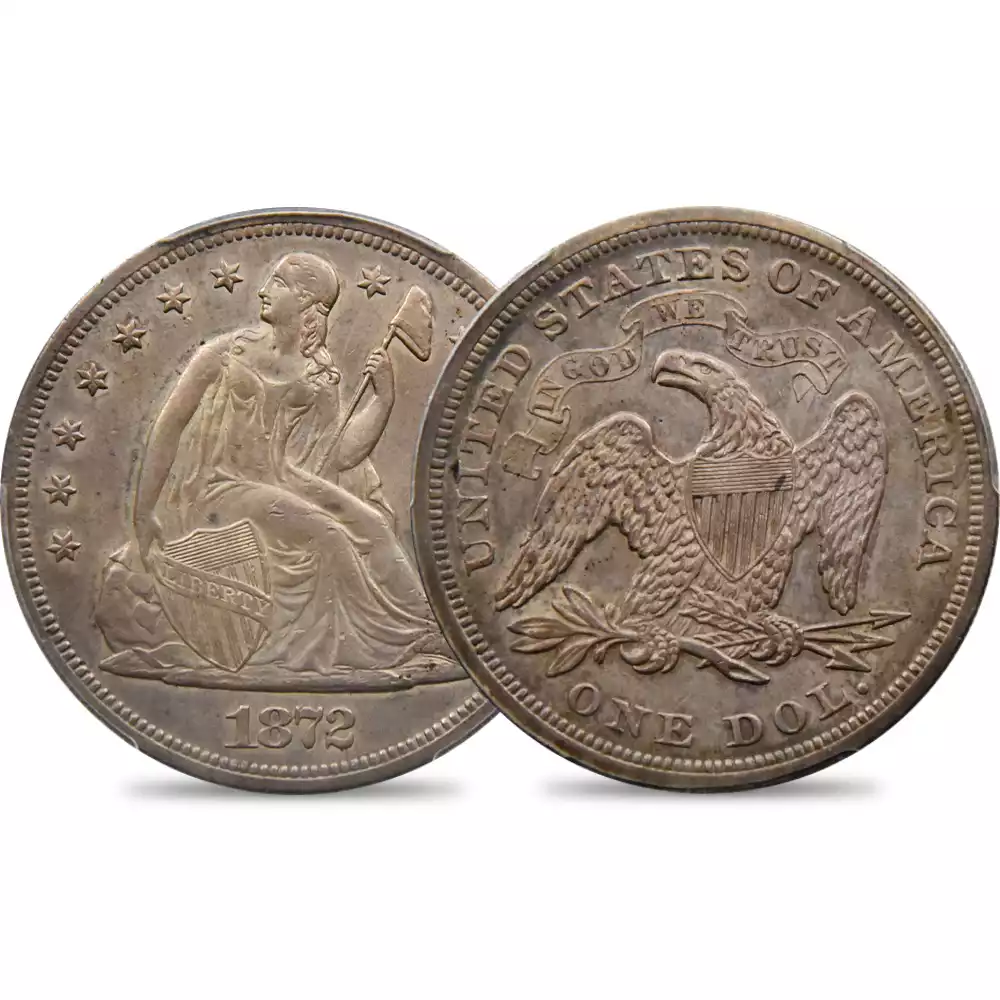 アンティークコイン1：2821 アメリカ 1872 リバティ 1ドル銀貨 PCGS AU50